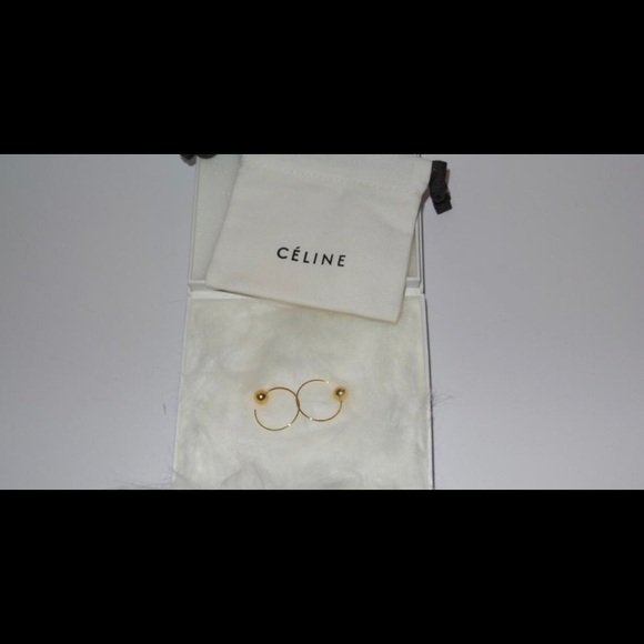 Celine Phoebe Philo Céline DOT SMALL HOOP EARRINGS